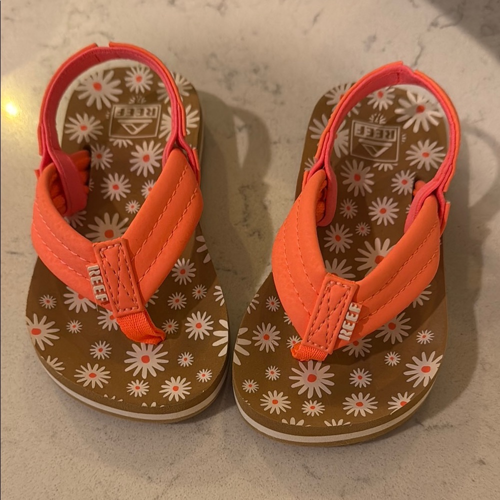 REEF Toddler Baby Orange Sandals size 7